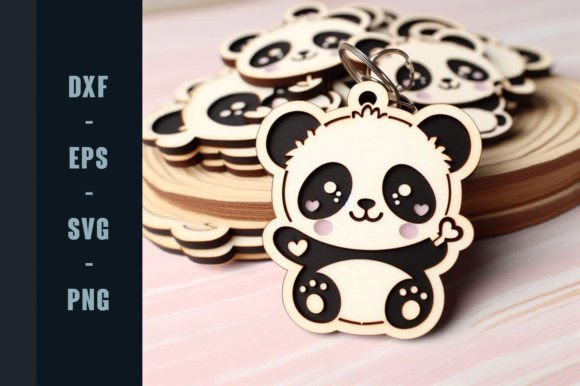 Download Panda Keychain Laser Cut | DXF | SVG - Panda Collection