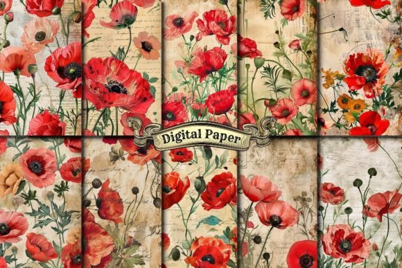 Download Poppy Paper Printable Digital Paper - Printable digital paper Collection