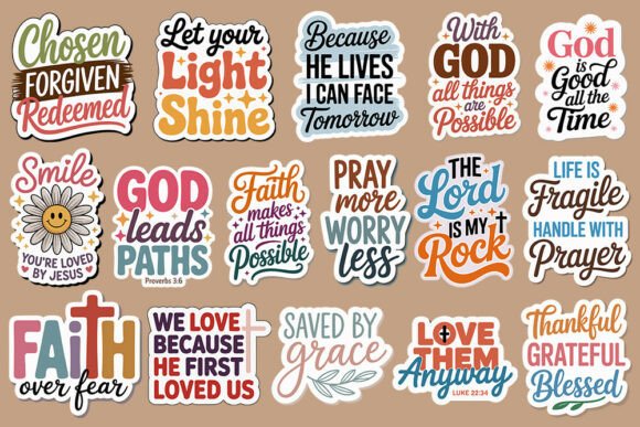 Download Christian Digital Stickers SVG Bundle. - Digital sticker Collection