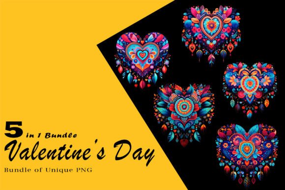 Download Boho Heart Valentines Day Illustration - Boho heart Collection