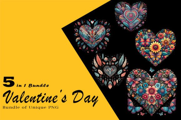 Download Boho Heart Valentines Day Clipart Bundle - Boho heart Collection