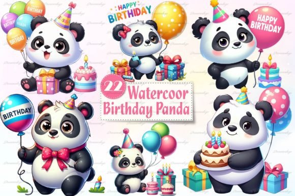 Download Panda Birthday Sublimation Clipart - Panda Collection