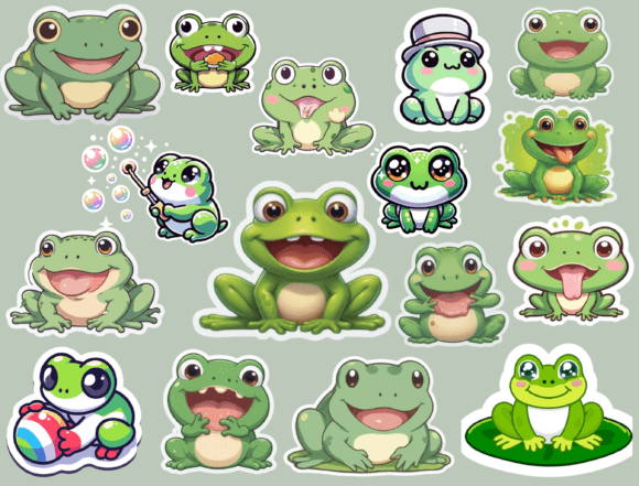Download Frog Stickers, Digital Stickers - Digital sticker Collection