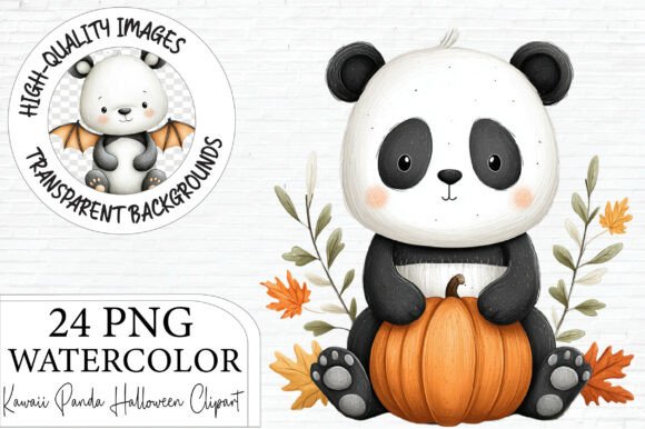Download Kawaii Panda Halloween Clipart Bundle - Panda Collection