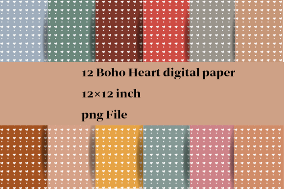 Download Boho Heart Digital Paper - Boho heart Collection