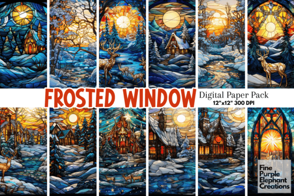 Download Winter Stained Glass Holiday Background - Holiday background Collection