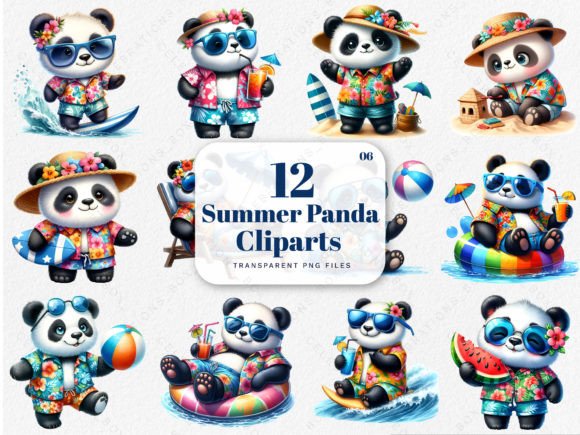 Download Watercolor Hawaii Summer Panda Clipart - Panda Collection