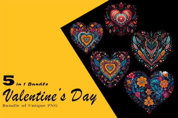 Download Boho Heart Valentines Day Illustration - Boho heart Collection