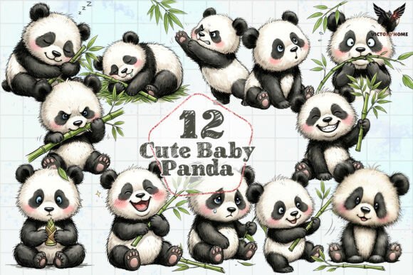 Download Cute Baby Panda Clipart PNG - Panda Collection