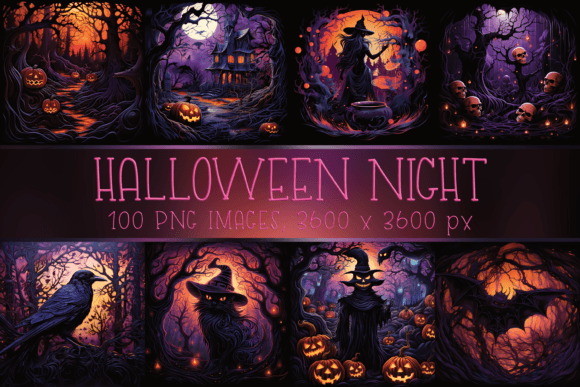 Download Halloween Night Printable Digital Papers - Printable digital paper Collection