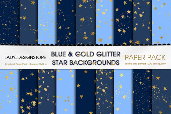 Download Blue and Gold Stars Seamless Background - Seamless background Collection